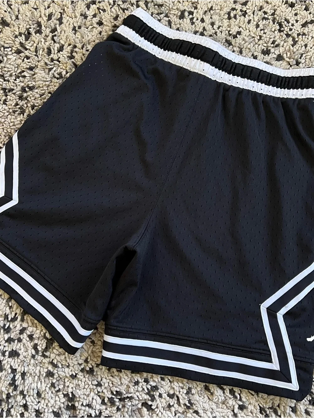 Nike Jordan Sport Dri-Fit Diamond Mesh Shorts Black White Jumpman Men’s Size XS
